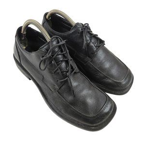 Hunters Bay Shoes Mens 8.5 W Black Leather Square Toe Oxford Dress